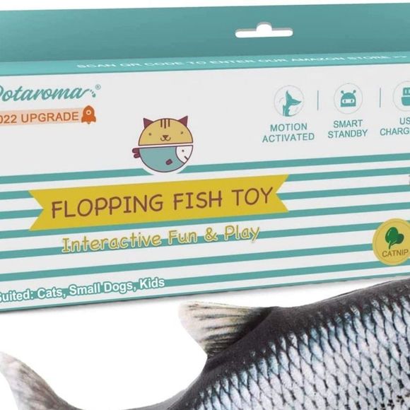 Potaroma Cat Toys Flopping Fish 10.5", Upgraded for 2022, Moving Cat Kicker - Picture 2 of 2